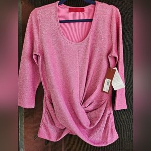 LOVE SCARLETT - SHIMMERING HOT PINK TOP -SIZE MEDIUM